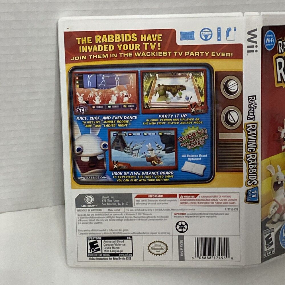 Rayman Raving Rabbids: TV Party (Nintendo Wii, 2008) Tested Complete Preowned - Picture 3 of 8